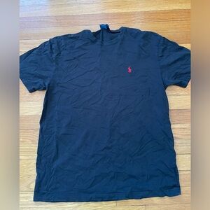 Polo Ralph Lauren Men’s T Shirt Size Medium Black With Red Logo Pony 100% Cotton